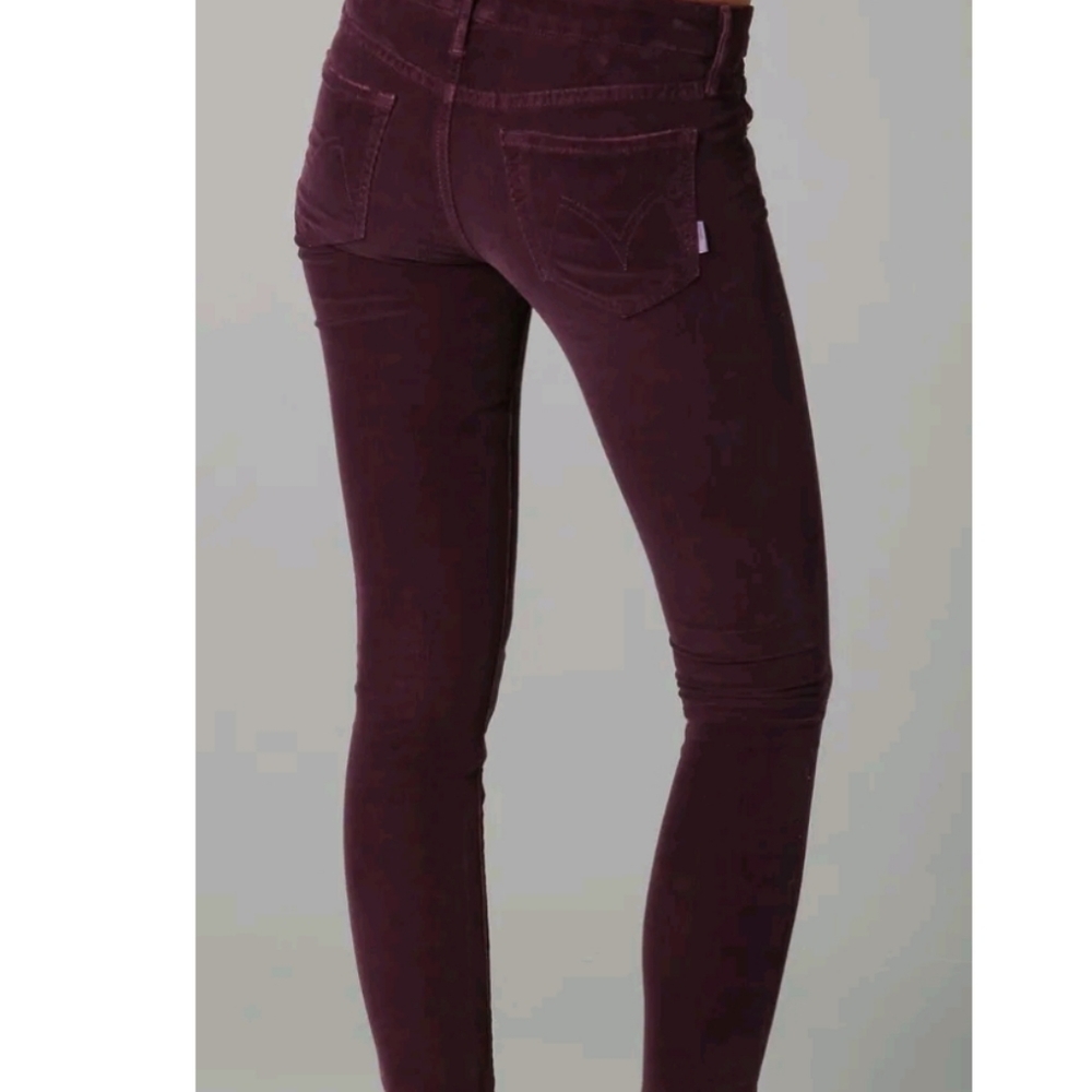MOTHER Skinny Corduroy Pants in Plum - Picture 14 of 15